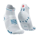 Medias Pro Racing Socks v4.0 Compressport Run Low - Blanco