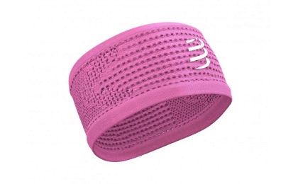 head band compressport fluo rosa