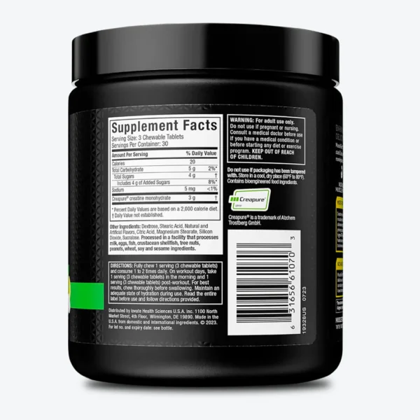 Creatina Muscletech Chews Limon 90 Tabletas - Imagen 3