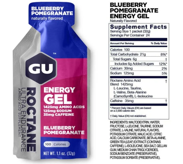 Gel Gu Roctane Arandano Azul Con Cafeina - Imagen 2